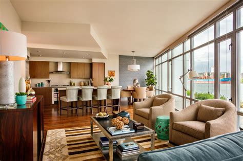 Waterfront Pearl Condo - Two Bedroom - Contemporary - Living Room - Portland - by Garrison ...