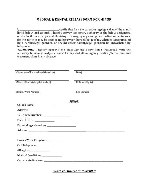 Free Medical Consent Form Template Of Best S Of Printable Medical - Vrogue