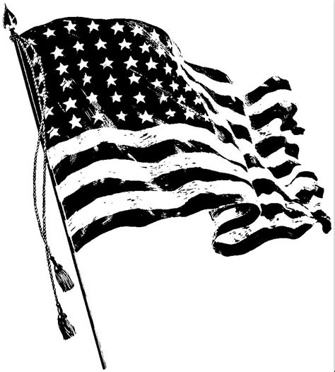 American Flag Clipart Black And White Images in 2021 | American flag drawing, Clipart black and ...