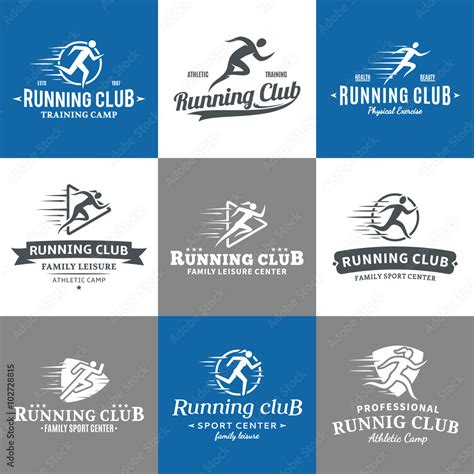 Running Club Logo, Icons and Design Elements Stock Vector | Adobe Stock