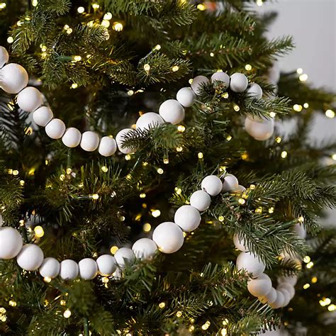 White Wood Beaded Garland | Kirklands Home