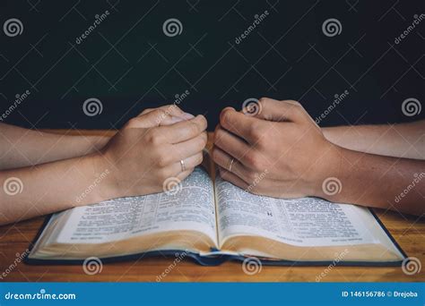 Wedding Couple or Marriage, Praying Over the Open Bible. Stock Photo - Image of faith, light ...