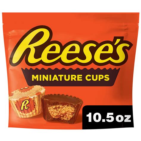 REESE'S Miniatures Milk Chocolate and Peanut Butter Cups, Gluten Free, Individually Wrapped ...