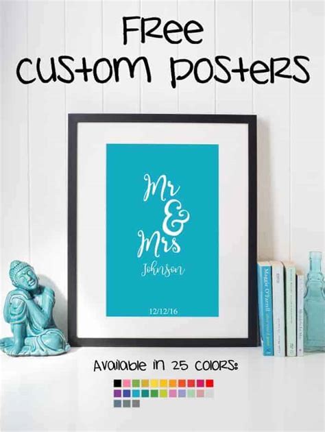 Free Mr and Mrs Wall Art - Customize online print at home