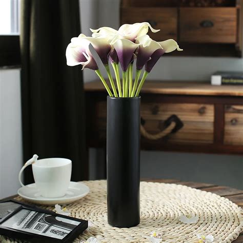 Simple Modern Matt Black Ceramic Art Vase Dining Room Table Decor Flower Vase Ornaments-in Vases ...