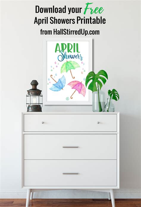 It's time for an April Showers free printable from HallStirredUp.com