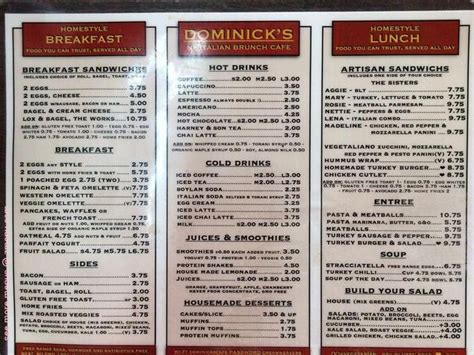 Online Menu of Dominicks Cafe Restaurant, Kingston, New York, 12401 - Zmenu