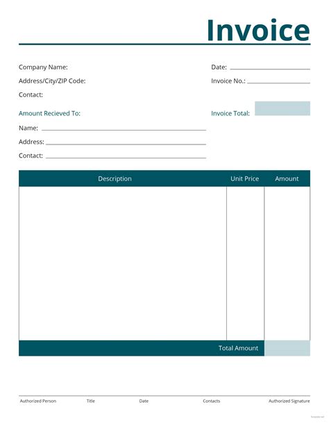 Editable Free Printable Invoice Template - Free Templates Printable