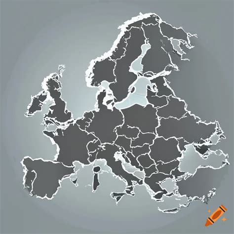 Modern grey europe map vector on Craiyon