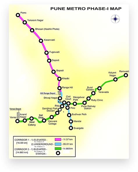 Pune Metro Map - Time Zones Map