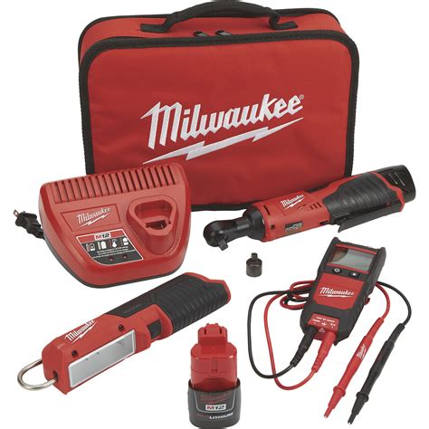 Milwaukee M12 Cordless Automotive Ratchet Kit-3/8in. Ratchet #2457-21NTE