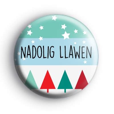 Nadolig Llawen Merry Christmas Welsh Badge - Kool Badges