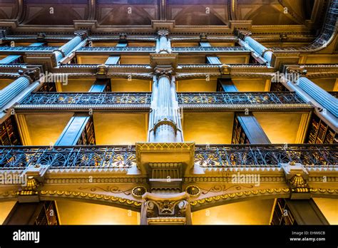 BALTIMORE - JUNE 13: The interior of the Peabody Library on June 13, 2014 in Baltimore, Maryland ...