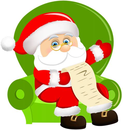 Santa Claus Sitting on Chair PNG Clip Art Image | Gallery Yopriceville - High-Quality Images and ...