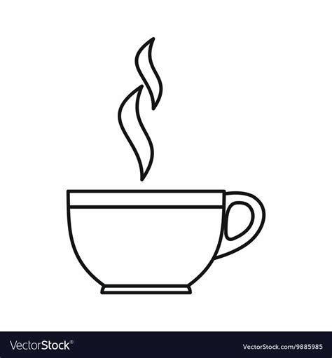 Glass cup of tea icon outline style Royalty Free Vector