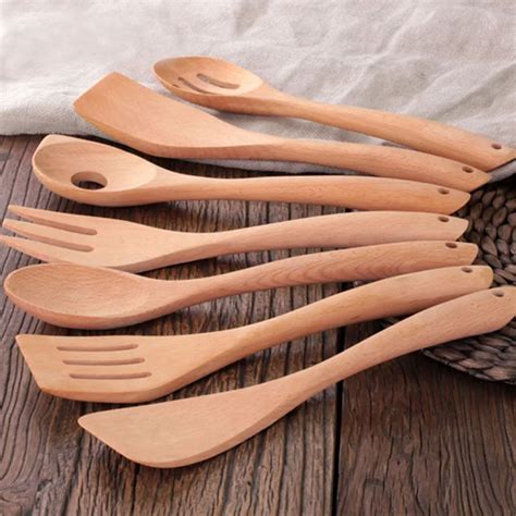 Wooden Sets 1 pcs Chinese Style Wooden Spatula Kitchen Wood Spoon Wooden Spatula Nonstick ...