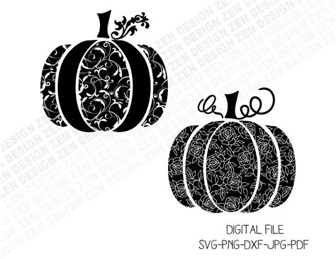 Pumpkin Svg Pumpkin Bundle Svg Swirly Pumpkin Svg Lace | Etsy