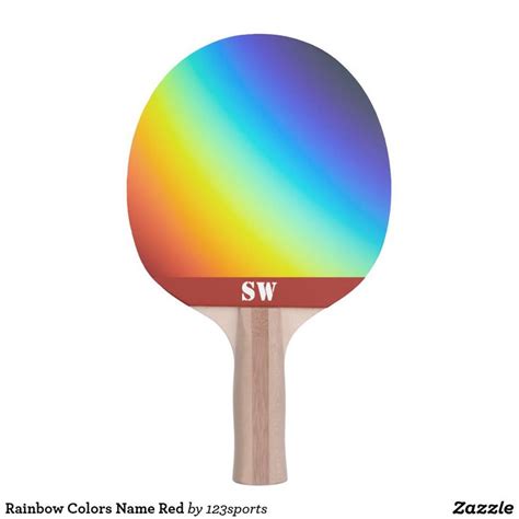 Rainbow Colors Name Red Ping Pong Paddle | Zazzle.com | Ping pong paddles, Custom ping pong ...
