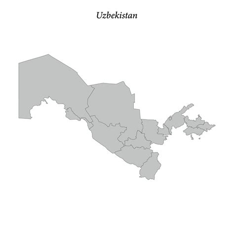 Simple flat Map of Uzbekistan with borders 35316304 Vector Art at Vecteezy