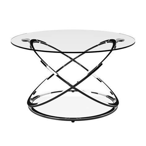 Monarch Clear Glass Round Coffee Table Chrome Base-CFT36/CH ...