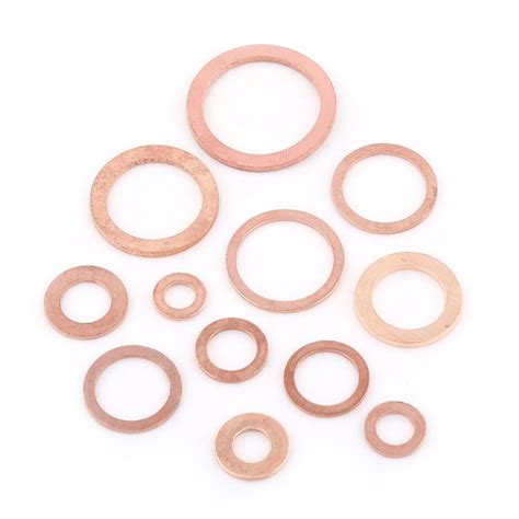 Copper Washer, Tebru 280pcs 12 Sizes Copper Flat Washer Plain Washers With Box Fitting for ...