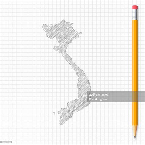 Vietnam Map Sketch With Pencil On Grid Paper High-Res Vector Graphic - Getty Images