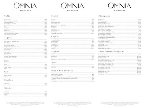 Omnia Nightclub Bottle Service | Table Pricing & Reservations