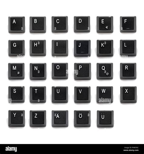 Alphabet black keys from keyboard key letters Stock Photo - Alamy