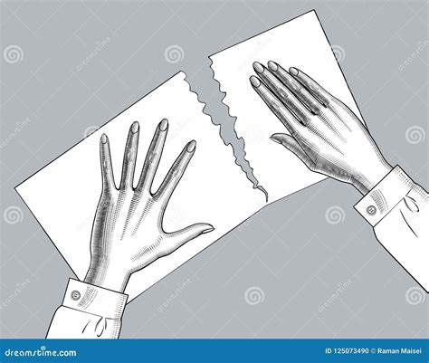 Female Hands Palms Down Tear a Paper Sheet Stock Vector - Illustration ...