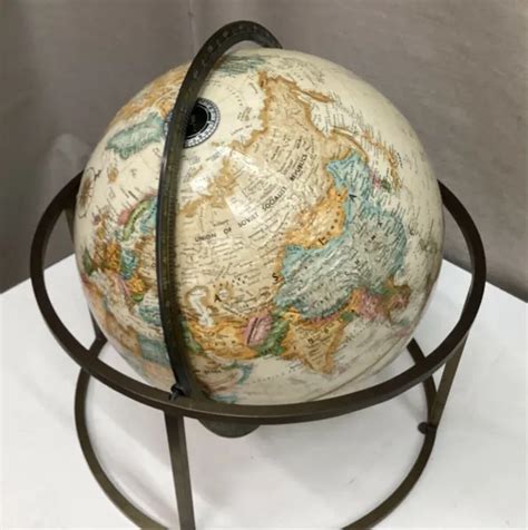 WORLD MAP NAUTICAL Vintage Terrestrial Globe With 4- leg table Stand $135.70 - PicClick