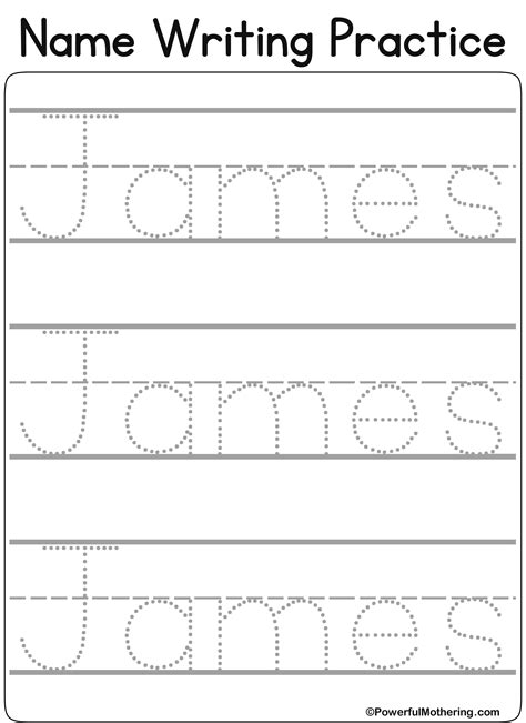 Printable Name Tracing Sheets