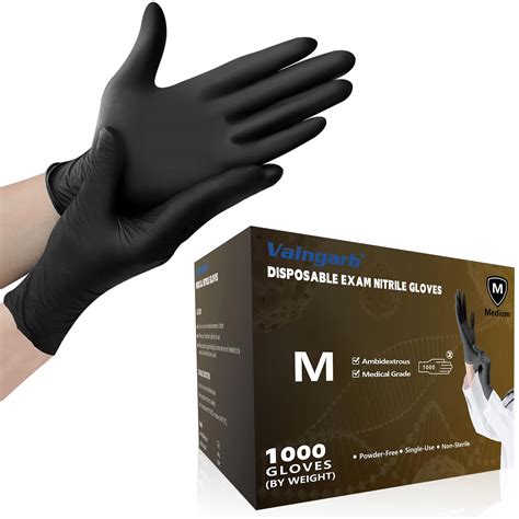 Vaingarb Black/Purple Nitrile Gloves Disposable Latex Free,Powder-Free,Medical Exam Glove 1000/ ...