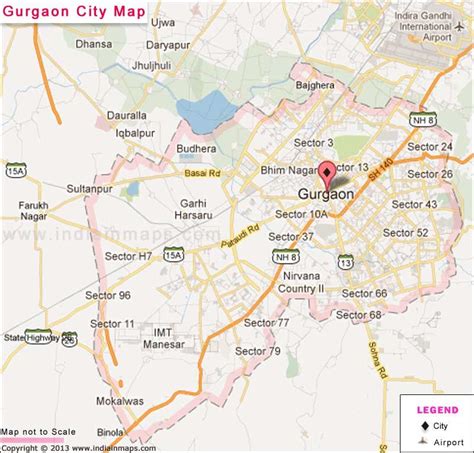 Gurgaon City Map | City map, Map, City