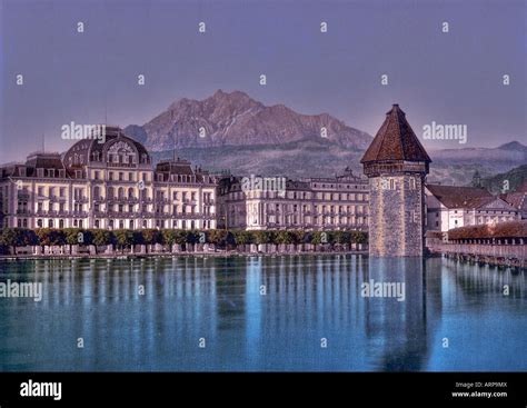 Lucerne, Hotel du Lac, Pilatus, Switzerland Stock Photo - Alamy