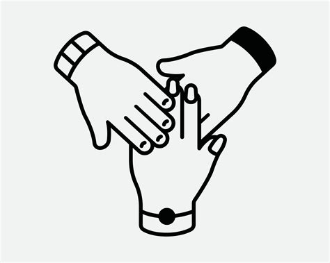 Teamwork Icon. Hands Friendship Cooperation Group Partnership Team Work ...