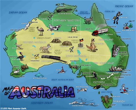 Detailed travel map of Australia. Australia detailed travel map ...