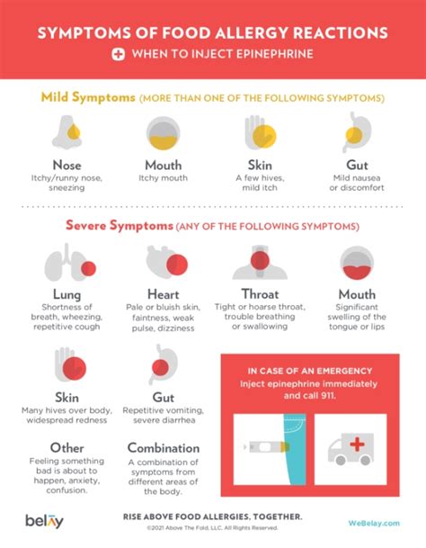 Food Allergy Symptoms Poster • Belay