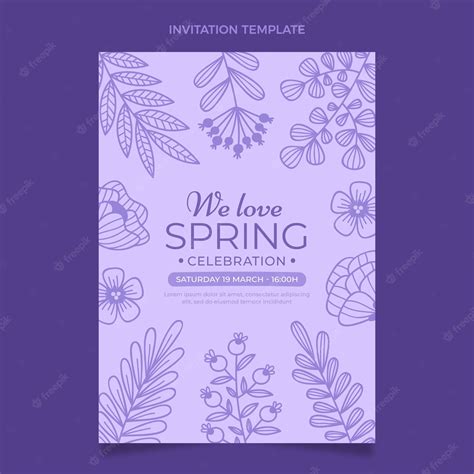 Free Vector | Hand drawn spring invitation template