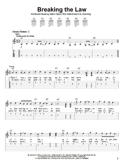 Breaking The Law by Judas Priest - Easy Guitar Tab - Guitar Instructor