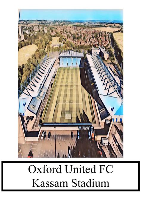 Oxford United FC Stadium Artistic Aerial Impression The | Etsy