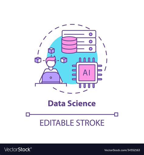 Data science concept icon Royalty Free Vector Image