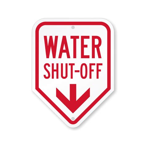 Water Shut-Off With Down Arrow Sign, SKU: K2-4944