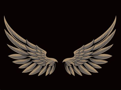 Premium Vector | Eagle wings vector design color editable
