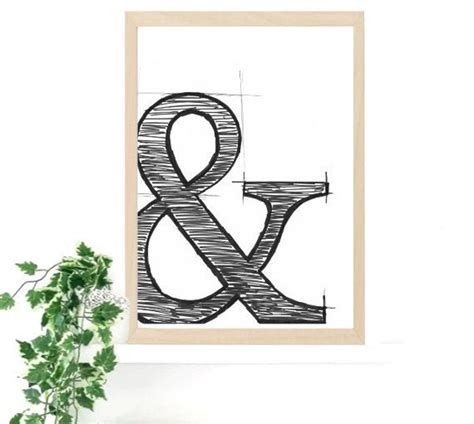 Ampersand Art Print Typography Black and White Inspirational Quote for ...