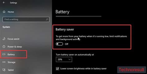 Fix Battery Saver Not Working on Windows 10 Laptop - Technoresult