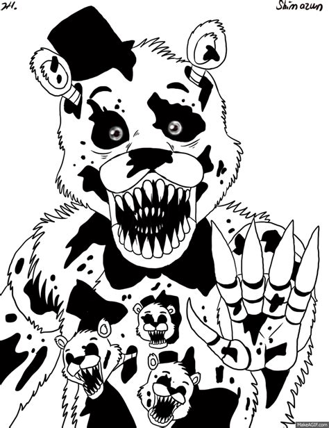 Nightmare Freddy Fazbear Drawing Image - Drawing Skill