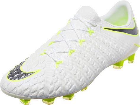 Nike Hypervenom Phantom III Elite FG - White/Metallic Cool Grey - SoccerPro