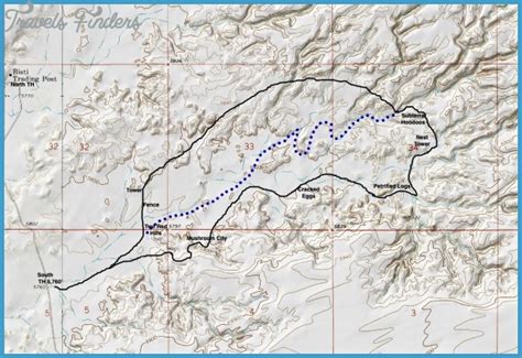 Bisti Badlands Hiking Map - TravelsFinders.Com