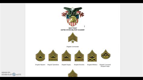 Us Military Academy Cadet Rank Insignia