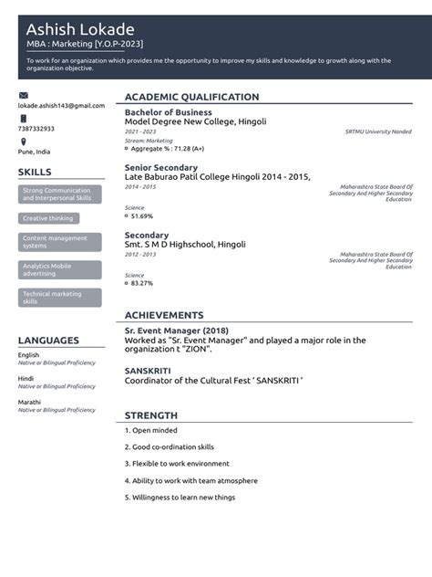 Ashish's Resume-1 | PDF | Multilingualism | Cognition